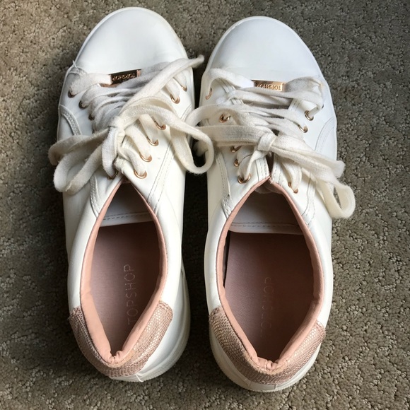 Topshop white lace up sneakers-size 39 (8.5) - Picture 3 of 6